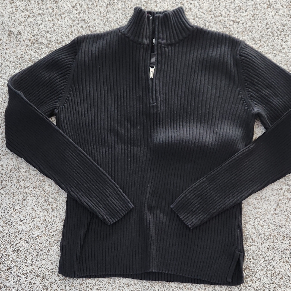 St. John's Bay Black Cotton Ribbed Sweater